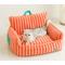 Show in main carousel: ZEZE Striped Furniture Style Sofa Cat Bed, Orange, Large slide 1 of 6