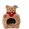 Show in main carousel: ZEZE Bear Soft Nest Covered Cat Bed, Brown, Medium slide 8 of 10