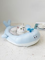 ZEZE Whale Pillow Cat Bed, Blue, Medium slide 2 of 5