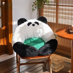 ZEZE Bear Shaped Bolster Cat Bed, White/Black, Medium