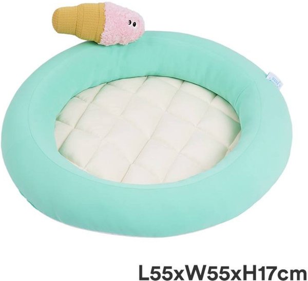 ZEZE Melon Ice Smoothie Cooling Dog Bed, Tiffany Blue, Medium