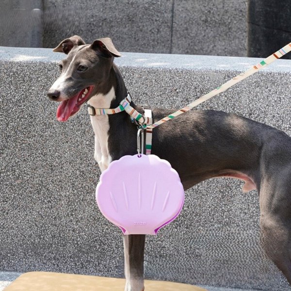 Show full view: ZEZE Collapsible Silicone Dog Bowl, Purple, 3-cup slide 6 of 7