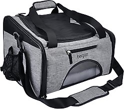 Bergan Booster Airline Approved Bag Dog Carrier, Heather Grey, 10.5 x 15.75 x 12-in