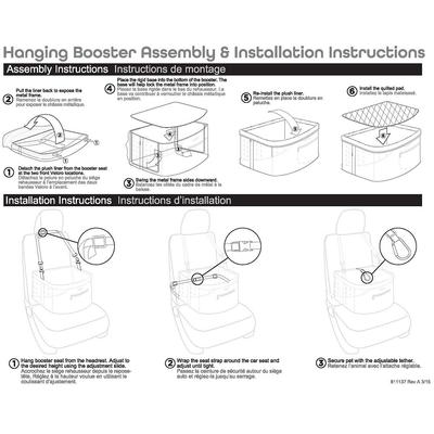 Show full view: Bergan Comfort Hanging Dog Car Booster Seat, Black, 15 x 15 x 9.5-in slide 6 of 6