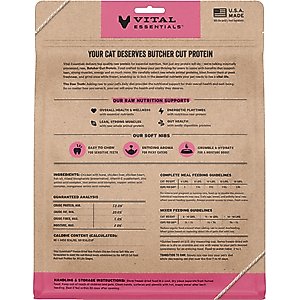 Vital Essentials Freeze-Dried Raw Chicken Entree & Mixer Soft Nibs Cat Food, 12-oz bag