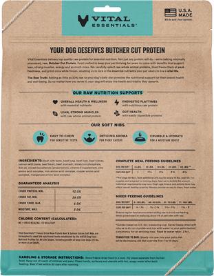 Show full view: Vital Essentials Freeze-Dried Raw Beef & Salmon Entree & Mixer Soft Nibs Dog Food, 14-oz bag slide 3 of 12