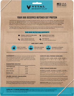 Show full view: Vital Essentials Freeze-Dried Raw Beef Entree & Mixer Soft Nibs Dog Food, 14-oz bag slide 3 of 12