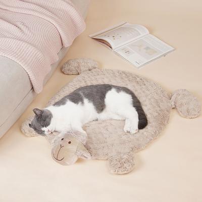 Show full view: ZEZE Little Lamb Pillow Dog Bed, Dark Beige, Medium slide 4 of 10