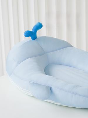 Show full view: ZEZE Whale Pillow Cat Bed, Blue, Medium slide 4 of 6