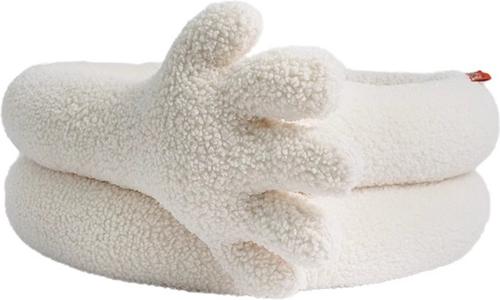 Show full view: ZEZE Gesture Winter Warm Bolster Cat Bed, White, Medium slide 2 of 3