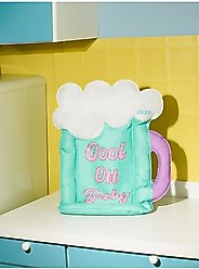 ZEZE Beer Mug Cooling Dog Bed, Turquoise, Large