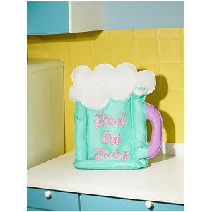 ZEZE Beer Mug Cooling Dog Bed, Turquoise, Large