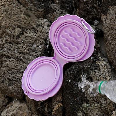 Show full view: ZEZE Collapsible Silicone Dog Bowl, Purple, 3-cup slide 4 of 7