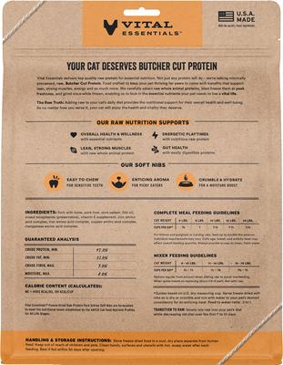 Show full view: Vital Essentials Freeze-Dried Raw Pork Entree & Mixer Soft Nibs Cat Food, 12-oz bag slide 3 of 11