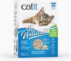 Catit Go Natural Multi Cat Vanilla Scented Pea Husk Clumping Cat Litter, 14.1-lb bag