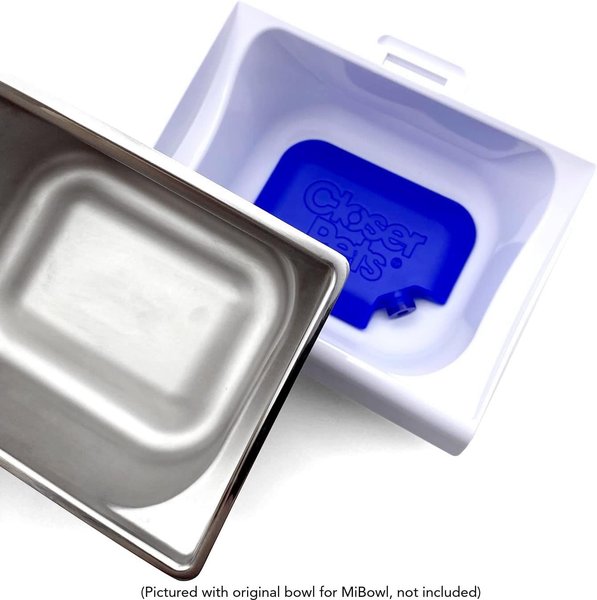 Closer Pets MiBowl Dog & Cat Feeder Ice Pack & Stainless Steel Bowl Insert