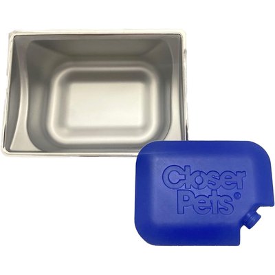Closer Pets Closer Pets MiBowl Dog & Cat Feeder Ice Pack & Stainless Steel Bowl Insert, 1-cup