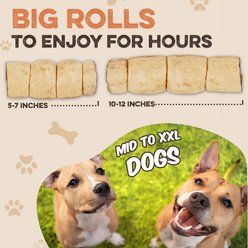 Brutus & Barnaby Rawhide-Free Peanut Butter Flavored Beef Cheek Rolls Long Lasting Dog Chews, 5 to 7-inch, 2 count slide 2 of 8