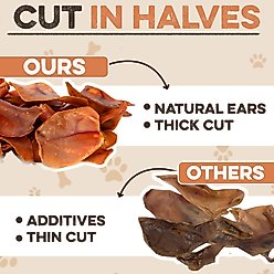 Brutus & Barnaby Thick Cut Half Pig Ear Natural Dog Chew Treats, 20 count slide 2 of 7
