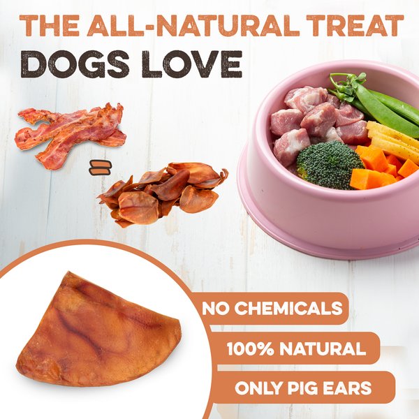 Brutus & Barnaby Thick Cut Half Pig Ear Natural Dog Chew Treats