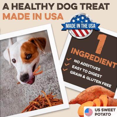 Show full view: Brutus & Barnaby Single Ingredient Sweet Potato Fries Grain-Free Dehydrated Dog treats, 8-oz bag slide 5 of 10