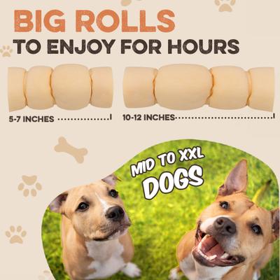 Show full view: Brutus & Barnaby Rawhide-Free Beef Cheek Rolls Long Lasting Dog Chews, 5 to 7-inch, 4 count slide 3 of 11