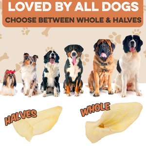 Brutus & Barnaby Premium Half Cow Ears Natural Dog Chew, 15 count