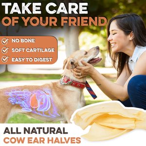 Brutus & Barnaby Premium Half Cow Ears Natural Dog Chew, 15 count