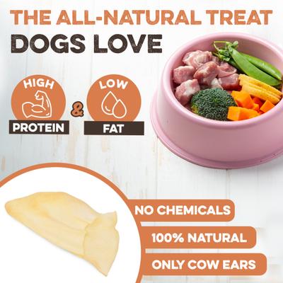 Show full view: Brutus & Barnaby Premium Half Cow Ears Natural Dog Chew, 25 count slide 3 of 9