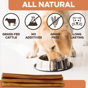 Brutus & Barnaby 12-Inch Single Ingredient High Protein & Rawhide-Free Bully Sticks Dog Chews, 2 count