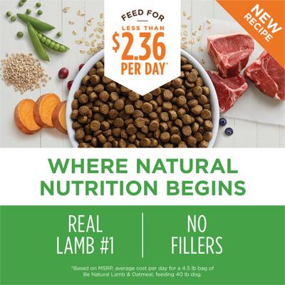 Show full view: Instinct Be Natural Adult Real Lamb & Oatmeal Recipe Dry Dog Food, 4.5-lb bag slide 4 of 10