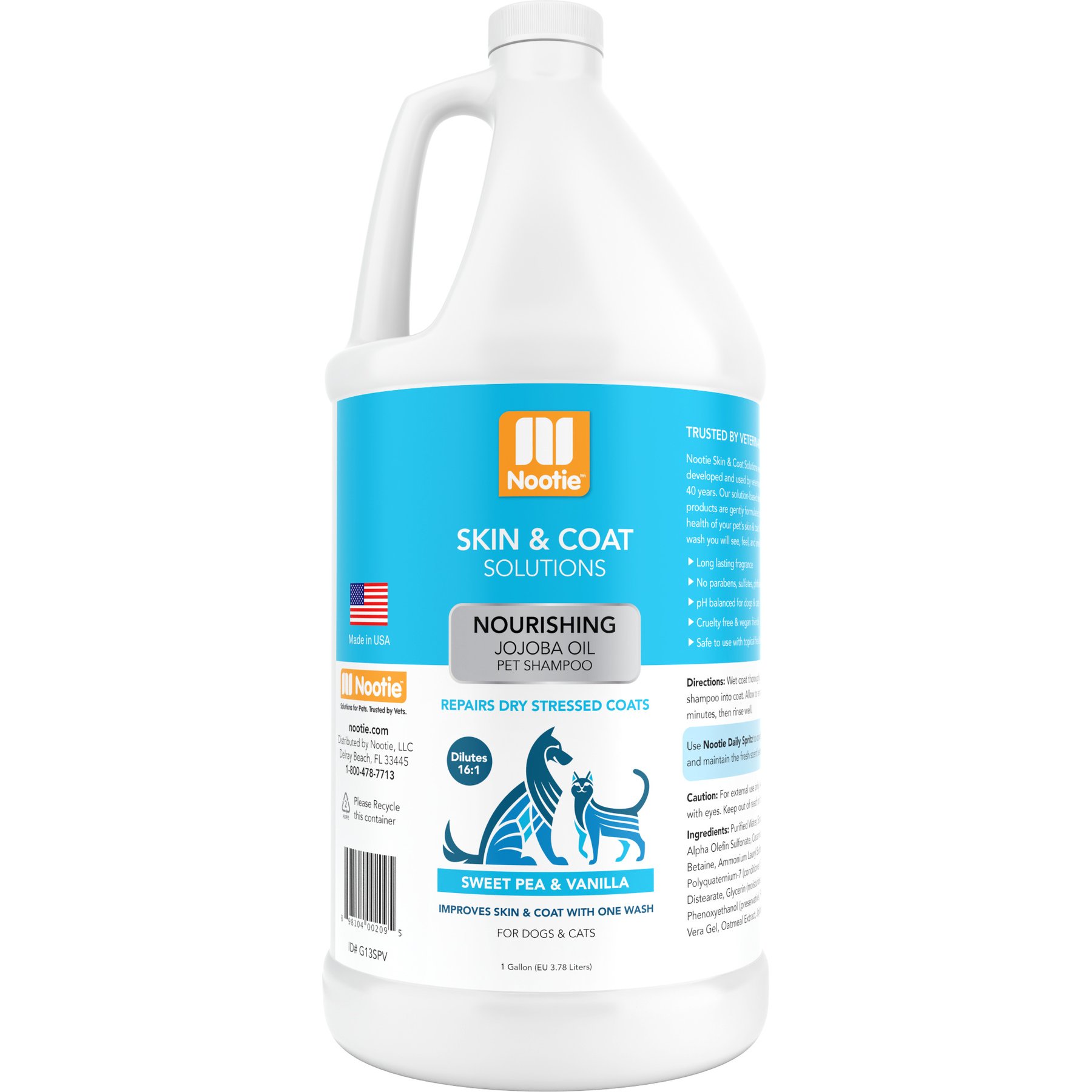 Nootie Sweet Pea & Vanilla Nourishing Formula Dog Shampoo, 1-gal