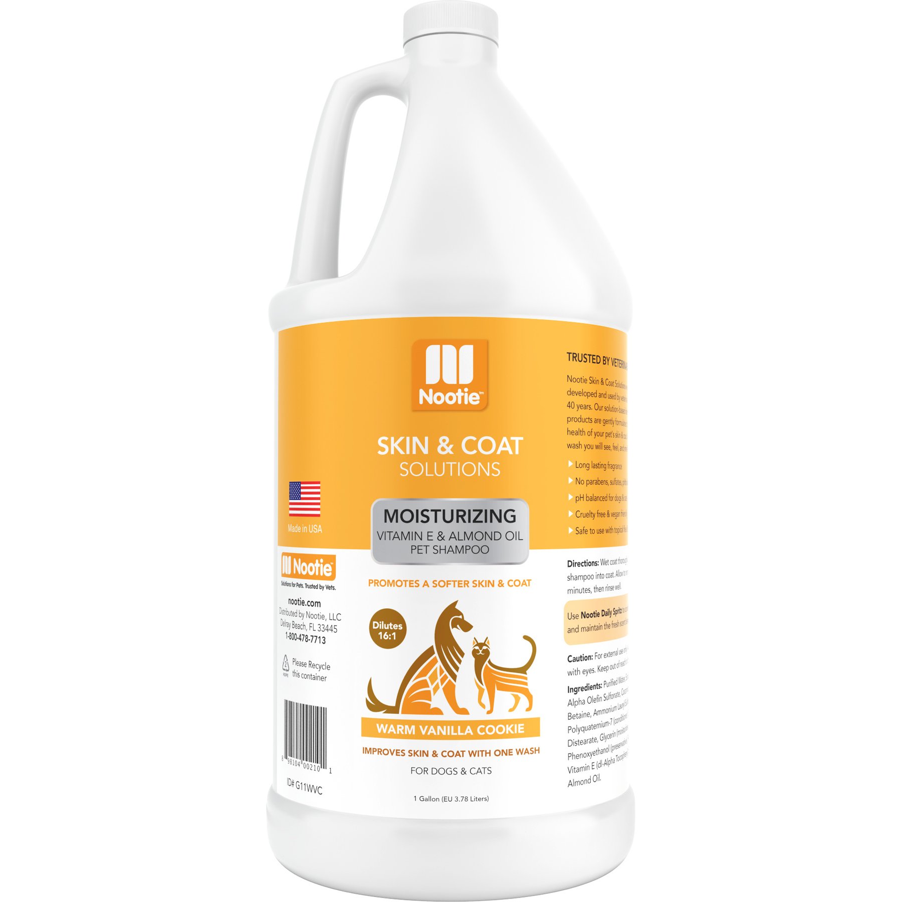 Nootie Warm Vanilla Cookie Moisturizing Formula Dog Shampoo, 1-gal