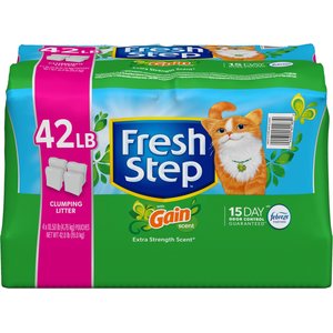 Fresh Step Febreze Freshness Gain Scented Clumping Clay Cat Litter, 42-lb