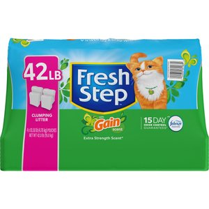 Fresh Step Febreze Freshness Gain Scented Clumping Clay Cat Litter, 42-lb