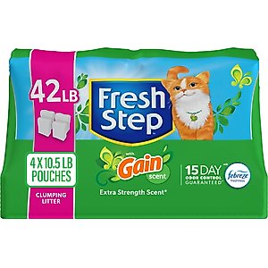 Fresh Step Febreze Freshness Gain Scented Clumping Clay Cat Litter, 42-lb
