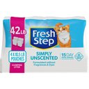 Fresh Step Simply Unscented Clumping Clay Cat Litter, 10.5-lb bag, pack of 4