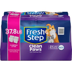 Fresh Step Clean Paws Multi-Cat Scented Clumping Cat Litter, 37.8-lb