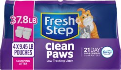 Fresh Step Clean Paws Multi-Cat Scented Clumping Cat Litter, 37.8-lb