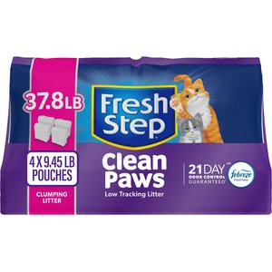 Fresh Step Clean Paws Multi-Cat Scented Clumping Cat Litter, 37.8-lb