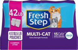 Fresh Step Multi-Cat Extra Strength Scented Clumping Cat Litter, 42-lb