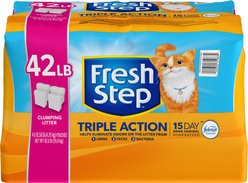 Fresh Step Triple Action Scented Clumping Clay Cat Litter, 10.5-lb bag, pack of 4 slide 2 of 9