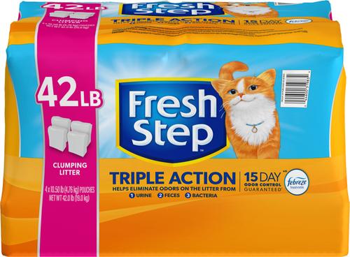 Show full view: Fresh Step Triple Action Scented Clumping Clay Cat Litter, 10.5-lb bag, pack of 12 slide 9 of 12