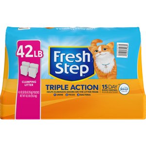 Fresh Step Triple Action Scented Clumping Clay Cat Litter, 10.5-lb bag, pack of 4