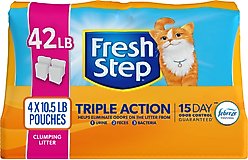 Fresh Step Triple Action Scented Clumping Clay Cat Litter, 10.5-lb bag, pack of 4