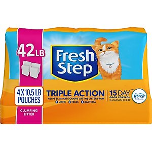 Fresh Step Triple Action Scented Clumping Clay Cat Litter, 10.5-lb bag, pack of 4
