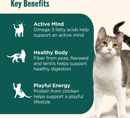 Show full view: Nutrish Whole Health Blend Indoor Complete Chicken with Lentils & Salmon Recipe Dry Cat Food (Rachael Ray), 6-lb bag slide 4 of 13