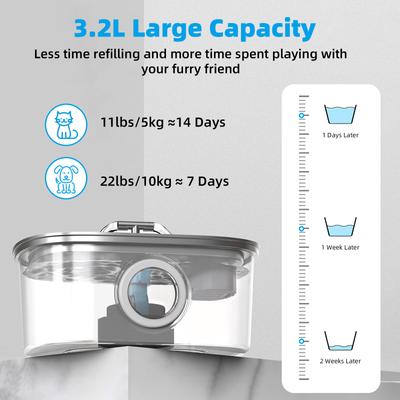 Show full view: Casfuy PWS-133 T-Shaped Spout Stainless Steel Dog & Cat Water Fountain, 108-oz slide 3 of 8