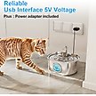 Show in main carousel: Casfuy PWS-154 Quiet Stainless Steel Dog & Cat Water Fountain with Dual Flow Modes, 108-oz slide 6 of 8