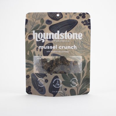 Houndstone Houndstone Mussel Crunch Mussel, Blueberries & Kelp Freeze-Dried Dog Treats, 2-oz bag